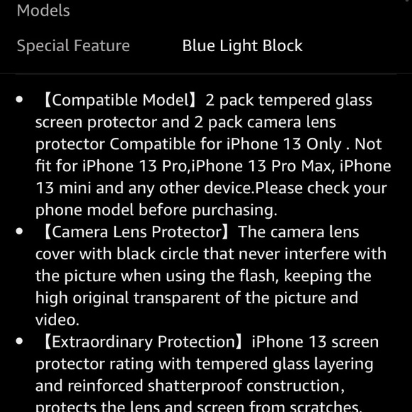 NWT 2-Screen protector2-Camera Lens protector for IPhone 13-4/1-13Pro/4-13ProMax - Picture 9 of 9